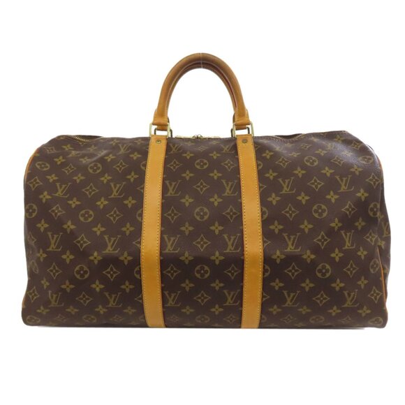 LOUIS VUITTON Brown Monogram Canvas Keepall 50 Boston Bag